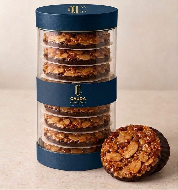 Cilindro Cauda Cacao con galletas de chocolate
